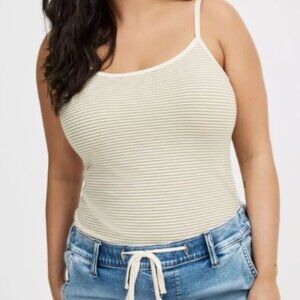 Torrid Sz 0 (12) Foxy Cami-Racer Stripe Birch Tea